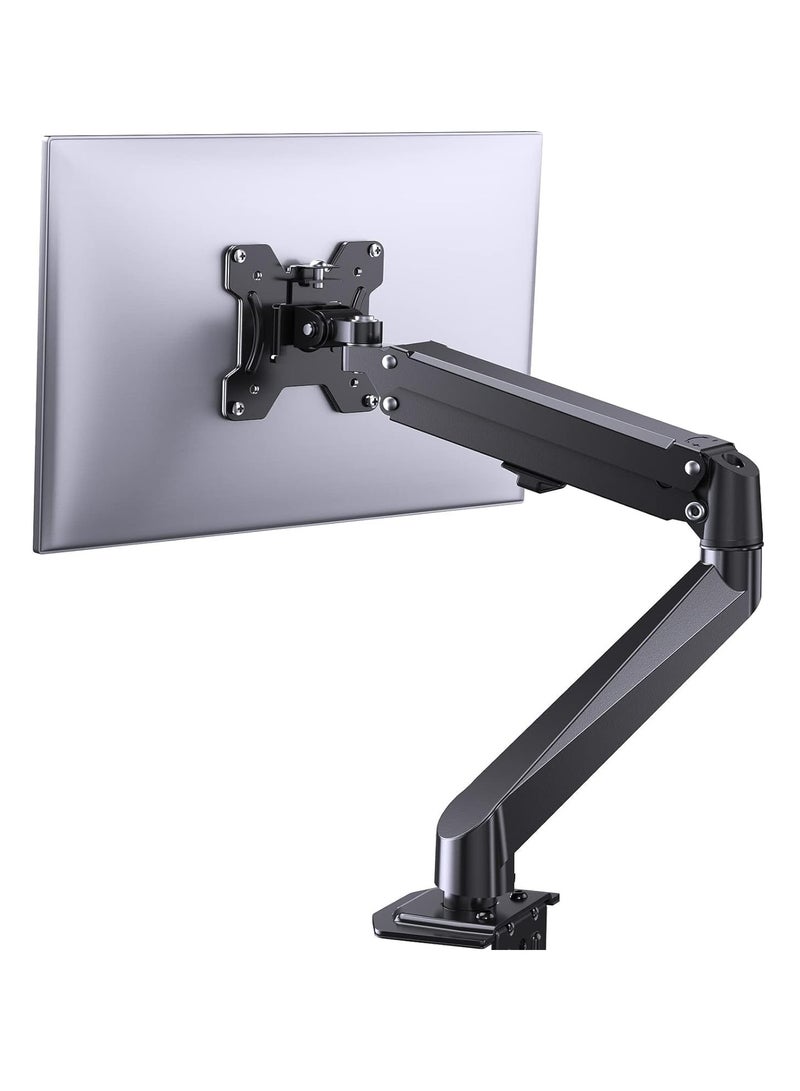 TIGER Single Monitor Mount – Gas Spring Monitor Arm with Full Motion, Adjustable VESA Bracket, Fits 17 to 27 Inch Monitors, Holds up to 14.3 lbs – Ergonomic Desk Mount for Home & Office Use  - Image 1