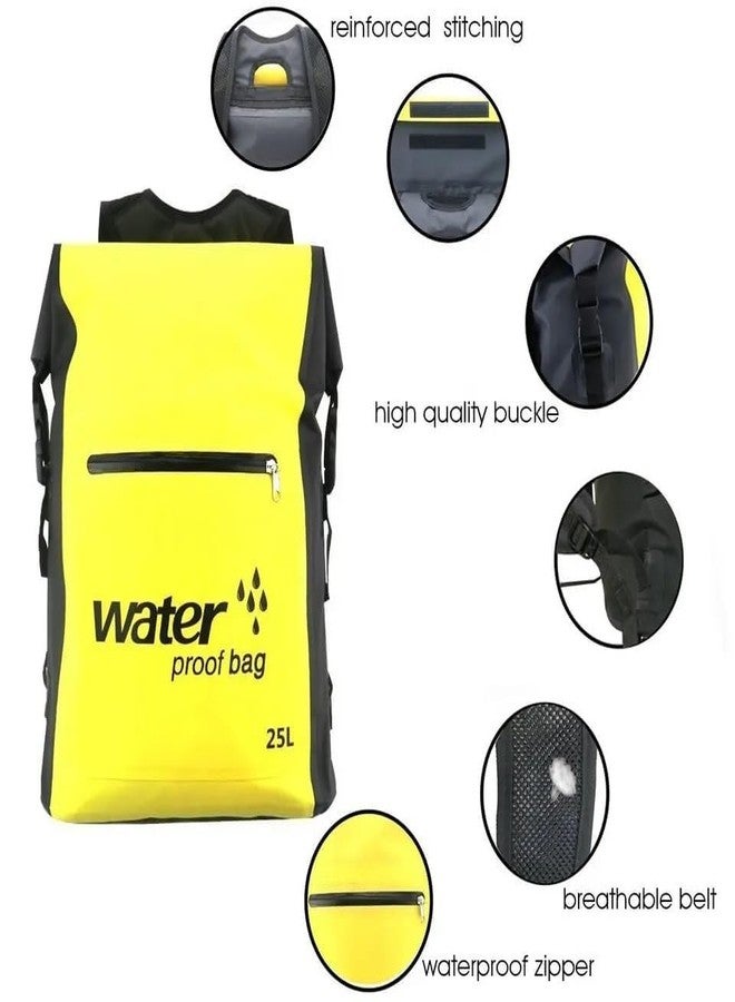 GLOWICK Waterproof Roll-top Backpack for Outdoor Activities Floating Water-Proof Bag for Boating and Beach Waterproof Hiking Backpack Dry Bag 25L Dry Sack Bag Folding Dry Back-Pack (1Pcs) - Image 3