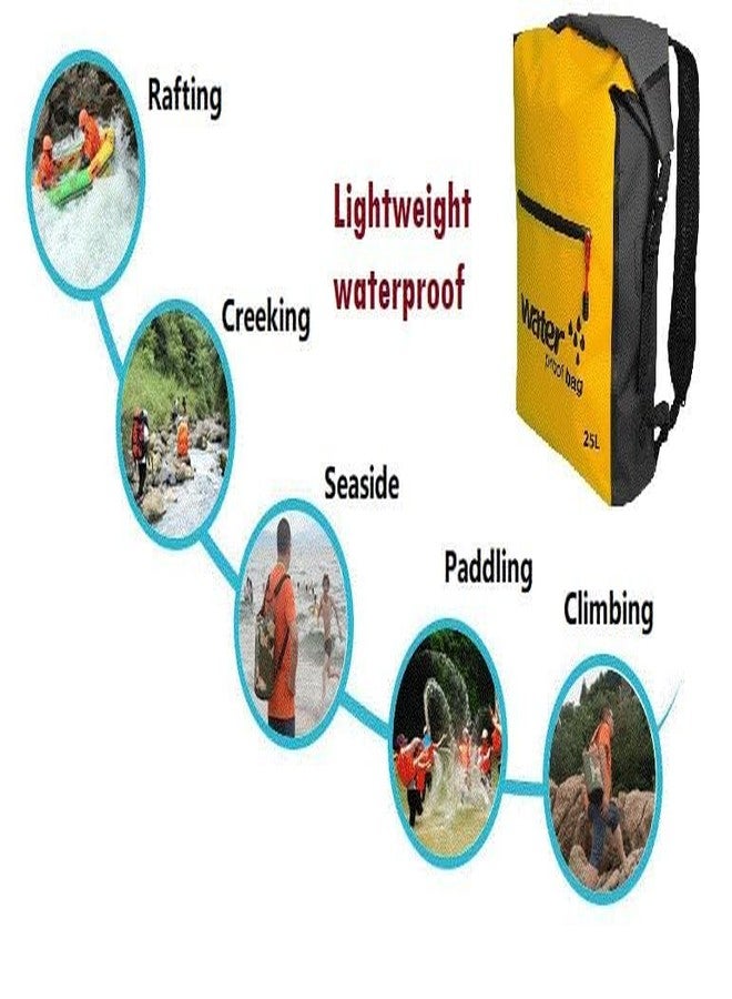 GLOWICK Waterproof Roll-top Backpack for Outdoor Activities Floating Water-Proof Bag for Boating and Beach Waterproof Hiking Backpack Dry Bag 25L Dry Sack Bag Folding Dry Back-Pack (1Pcs) - Image 5