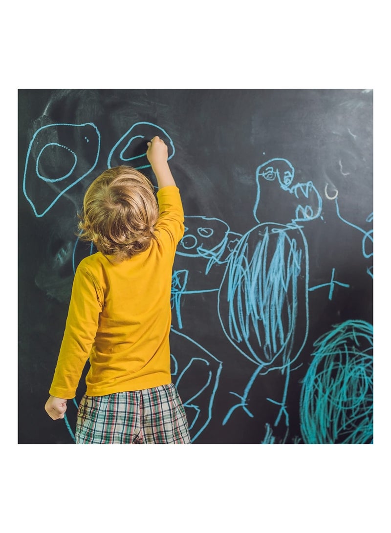 Black Board Chalkboard Sticker with 5 Chalks Removable Teaching Writing Stickers Self Adhesive Wall Vinyl Draw Décor for Kids Rooms School Home Office 45cmx100cm - Image 1