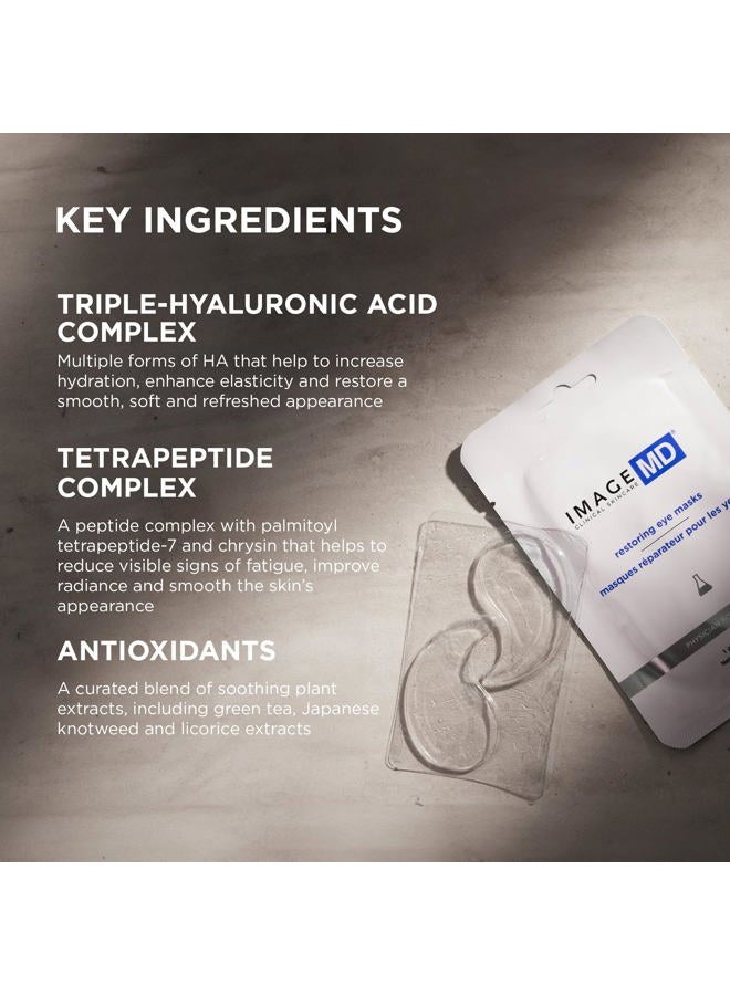 IMAGE SKINCARE , IMAGE MD Restoring Eye Masks, Hydrating Hydro-Gel Under Eye Masks, Visibly Firms and Hydrates with Triple Hyaluronic Acid, 1 pair - Image 4