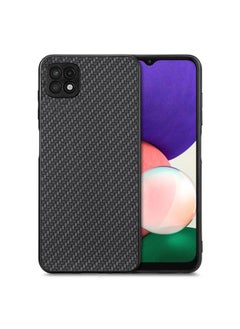 Case Cover For Samsung Galaxy A22 5G Carbon Fiber Texture Leather Back Cover Phone Case (Black)