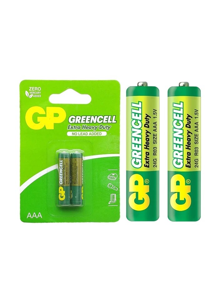 GP Batteries GP GREENCELL extra Heavy Duty AAA Batteries 1.5V- GP24G R03 -Pack of 2  - Image 4