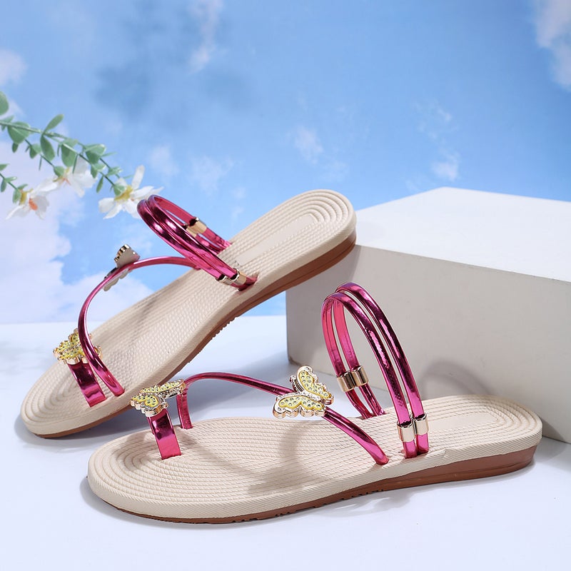 Plus Size Slippers Women'S Summer Wear Butterfly Toe Sandals Beach Sandals - Image 5
