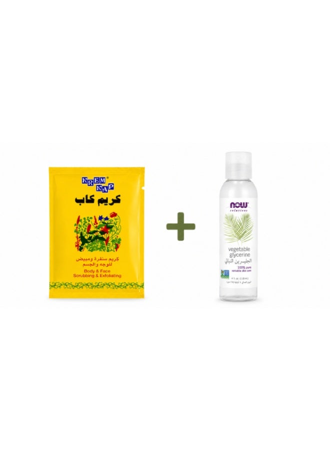 now 100% Pure Vegetable Glycerin Oil 118 ml plus Cap Scrub and Whitening Cream for Face and Body Free Gift - Image 1