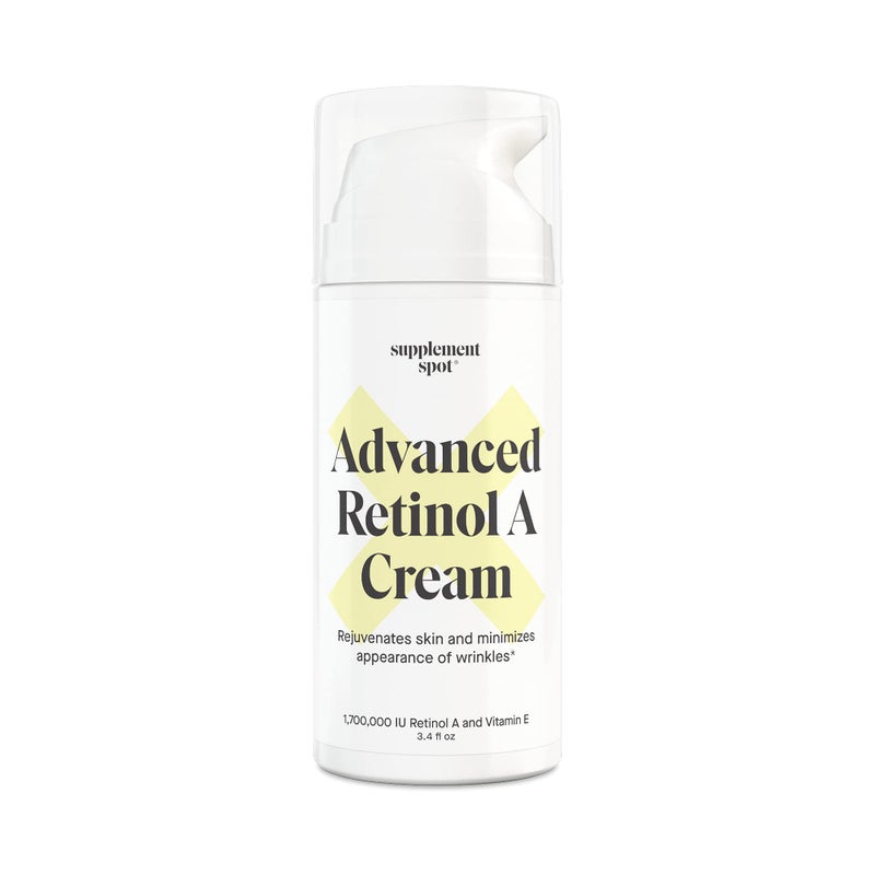 Supplement Spot Advanced Retinol A Cream - Moisturizer w/Vitamin E, Coconut & Almond Oil- Retinol Daily Anti-Aging Cream for Face â€“ for Smoother Looking Skin (3.4 oz) - Image 1