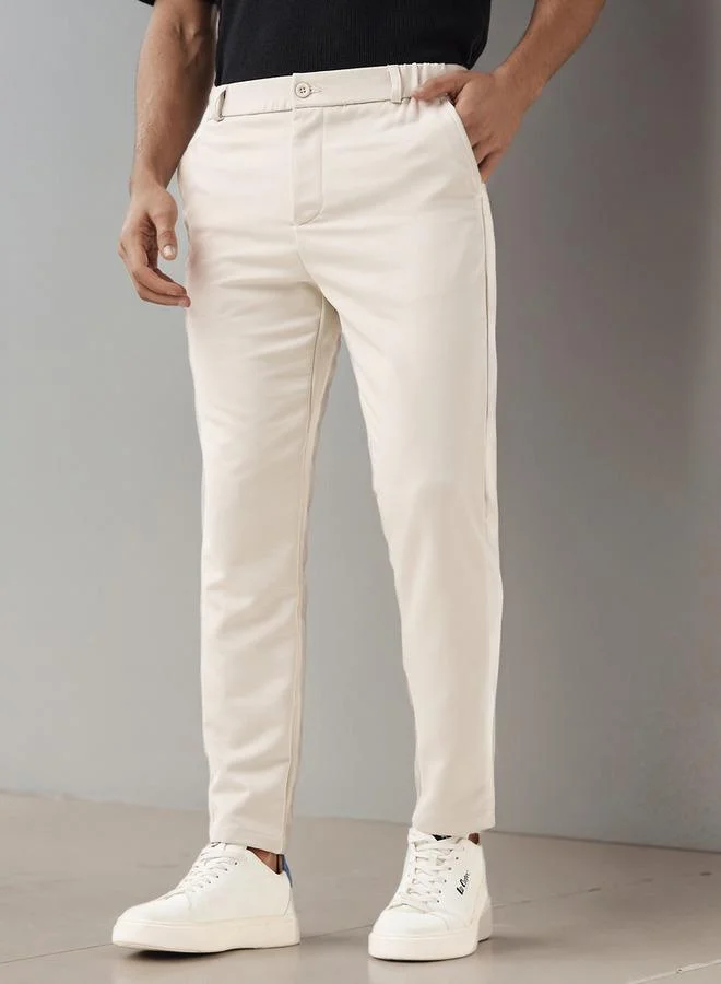 Iconic Men Regular Fit Flexi Waist Formal Trousers