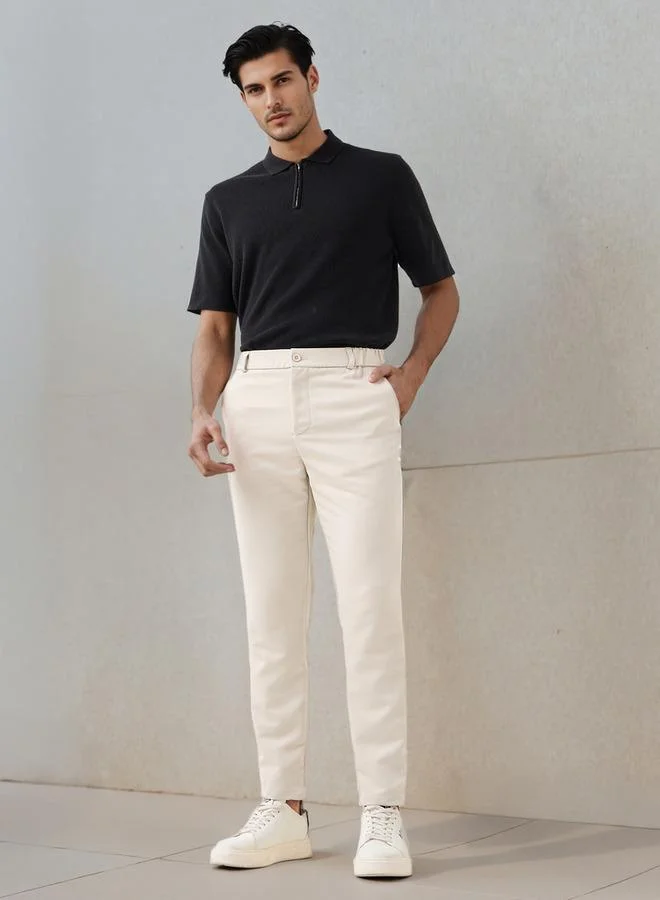Iconic Iconic Men Regular Fit Flexi Waist Formal Trousers