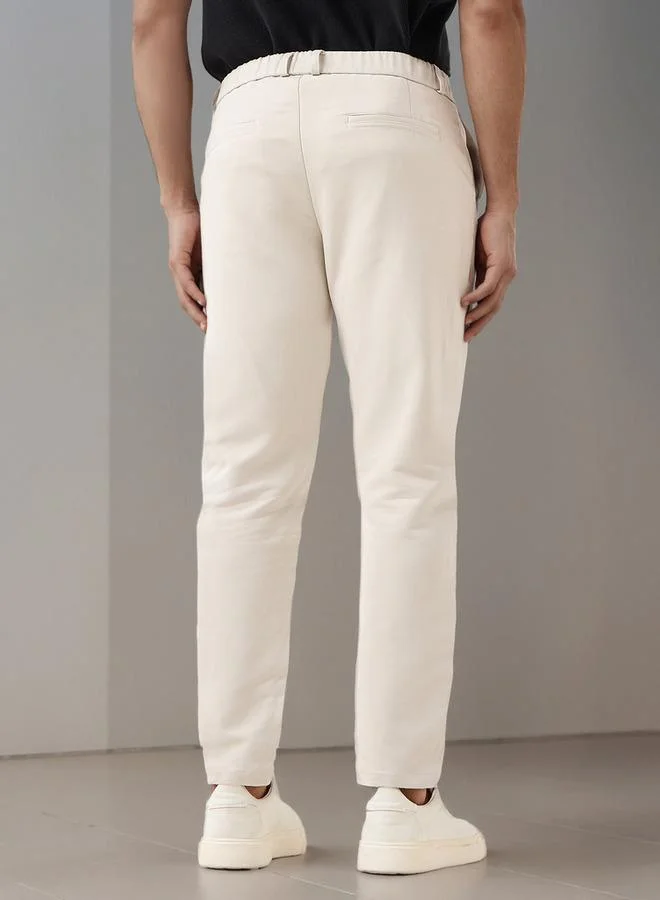Iconic  Iconic Men Regular Fit Flexi Waist Formal Trousers for Men | Best Price UAE