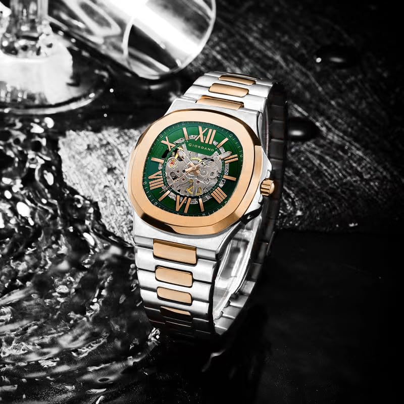 Giordano Dual-Tone Skeleton Automatic Stainless Steel Watch for Men with Luxurious Gold Accent Case - Gz-50114 - Image 5