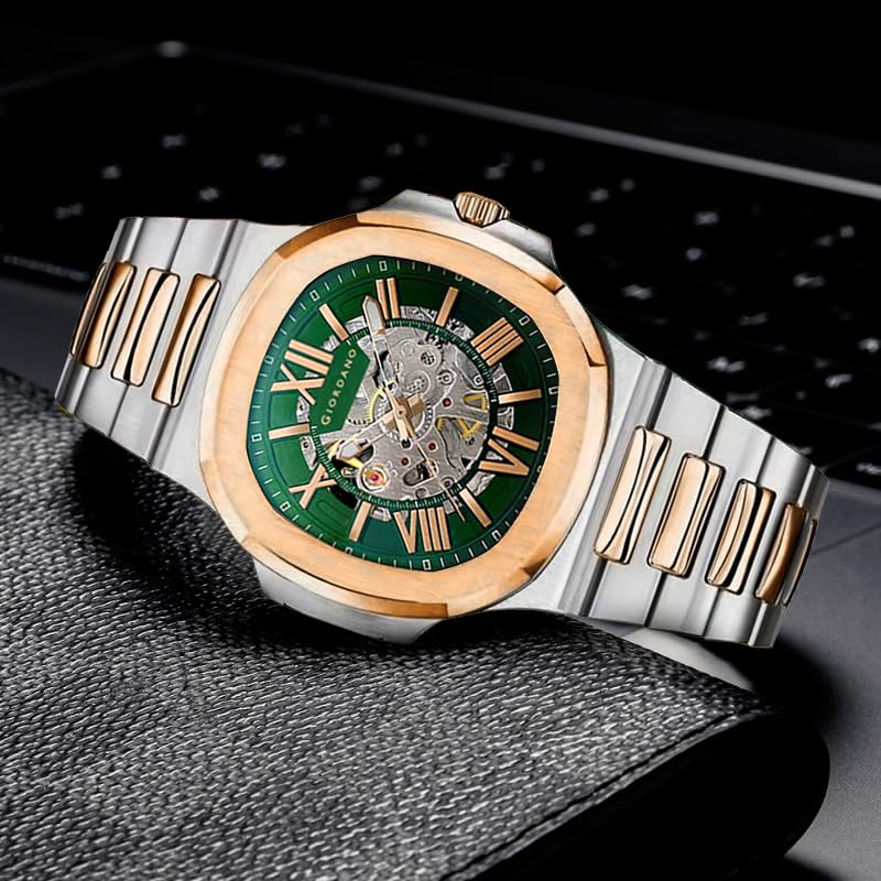 Giordano Dual-Tone Skeleton Automatic Stainless Steel Watch for Men with Luxurious Gold Accent Case - Gz-50114 - Image 3
