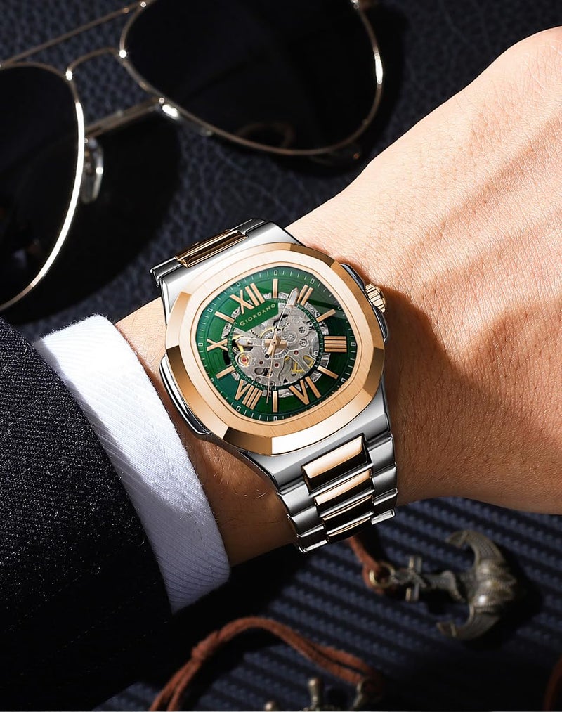 Giordano Dual-Tone Skeleton Automatic Stainless Steel Watch for Men with Luxurious Gold Accent Case - Gz-50114 - Image 2