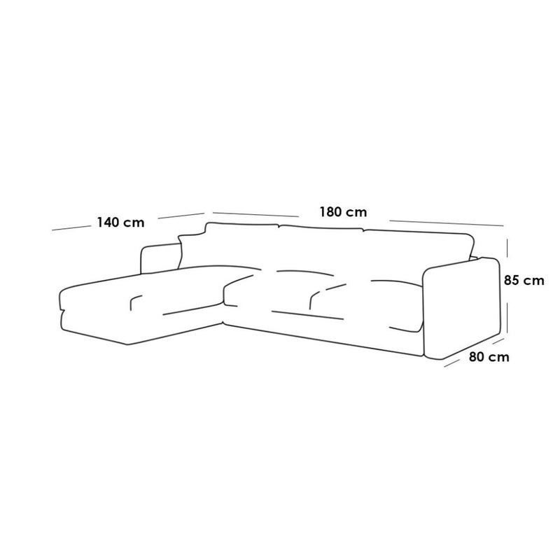 home house Suede wood and linen corner sofa - grey - Image 2