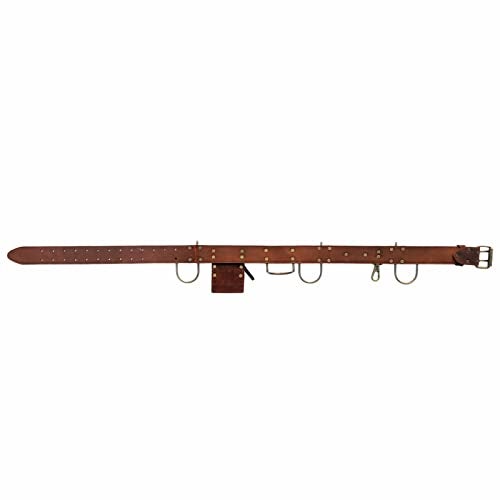 TOURBON Adjustable Tool Belt Hanging Hooks Hammer Hatchet Holder Tape Measure Drill Holster (Dark Brown) - Image 2
