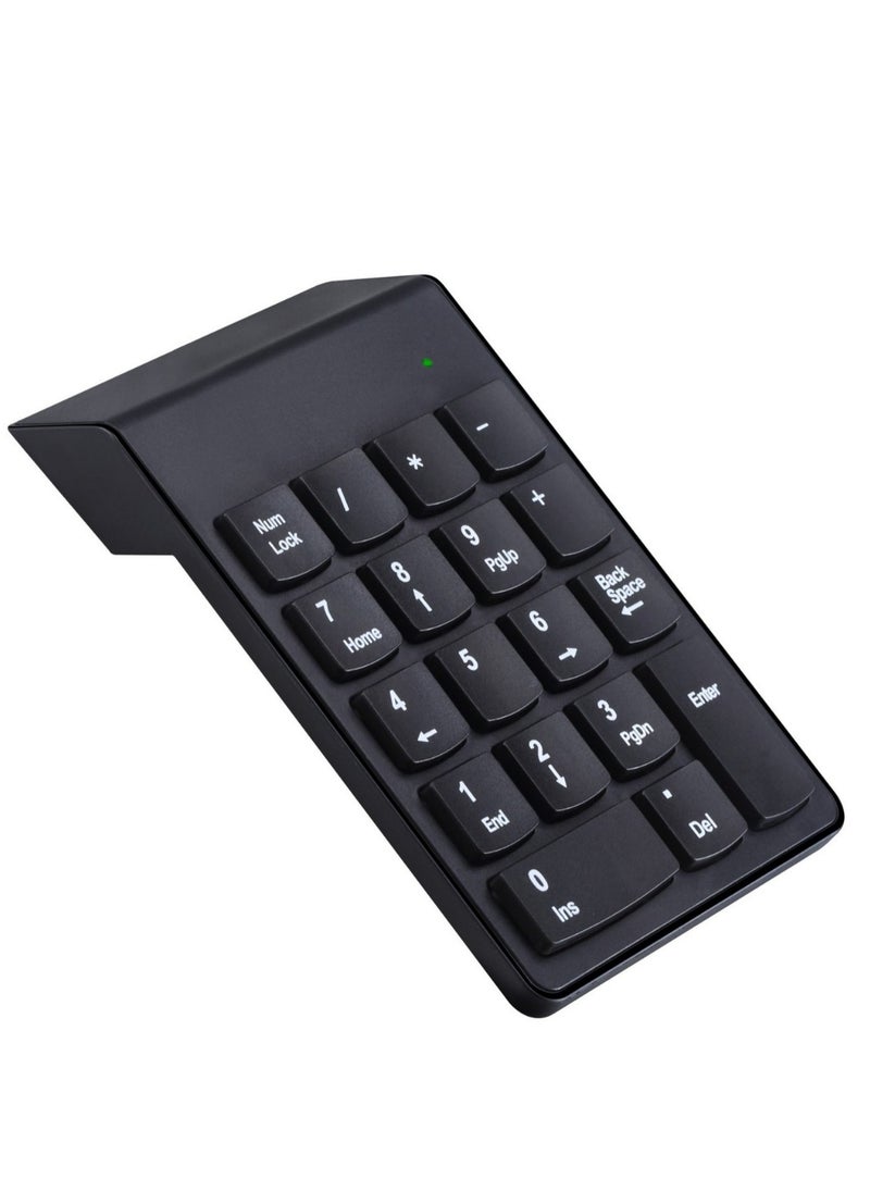 Generic 2.4G Wireless Numeric Keypad, Portable Number Pad for Laptop, Black  - Image 1