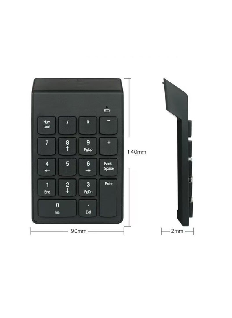 Generic 2.4G Wireless Numeric Keypad, Portable Number Pad for Laptop, Black  - Image 2