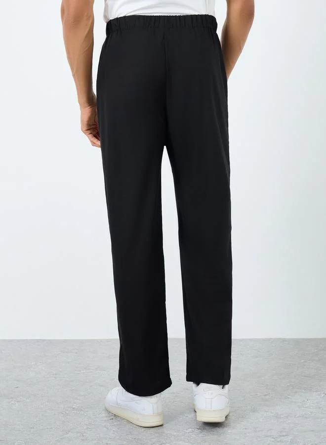 تايك تو Take Two Solid Relaxed Fit Pants with Drawstring