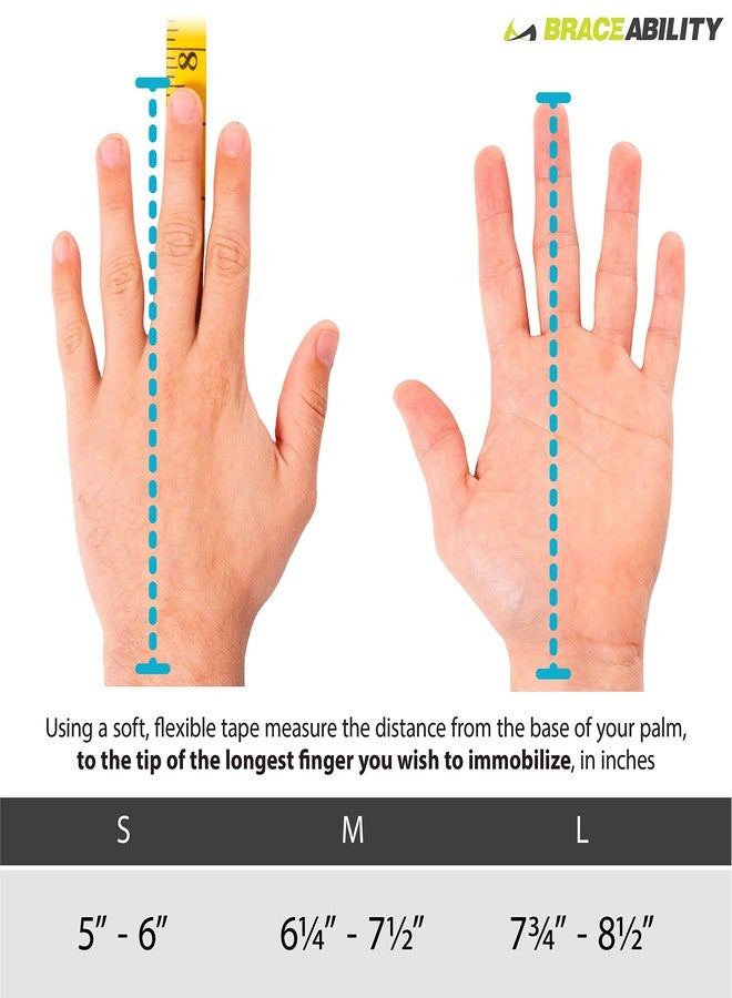 BraceAbility Two Finger Immobilizer - Hand and Buddy Splint Cast for Broken Joints, Mallet or Trigger Finger Extension, Sprains and Contractures to Straighten Middle, Index and Pinky Knuckles (S) - Image 2