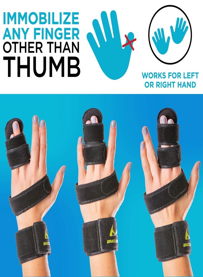 BraceAbility Two Finger Immobilizer - Hand and Buddy Splint Cast for Broken Joints, Mallet or Trigger Finger Extension, Sprains and Contractures to Straighten Middle, Index and Pinky Knuckles (S) - Image 3