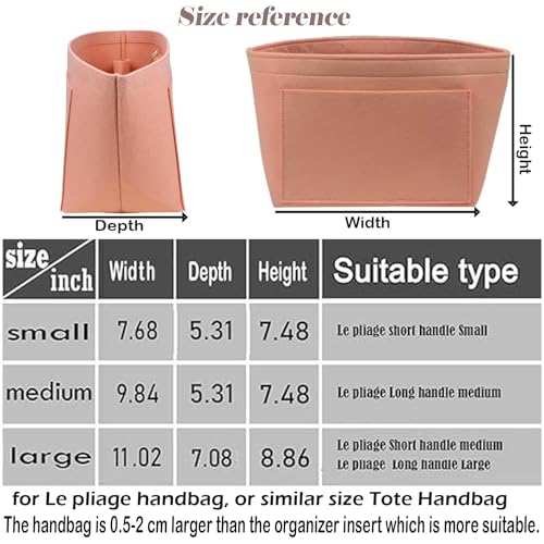Lckaey Purse Organizer Insert for bags for women(Large) Handbags Organizer1012pink-L - Image 2