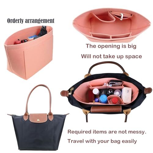 Lckaey Purse Organizer Insert for bags for women(Large) Handbags Organizer1012pink-L - Image 3