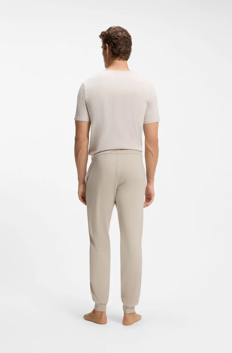 BOSS Open Grey Stretch-cotton tracksuit bottoms with embroidered logo for Men | Best Price UAE