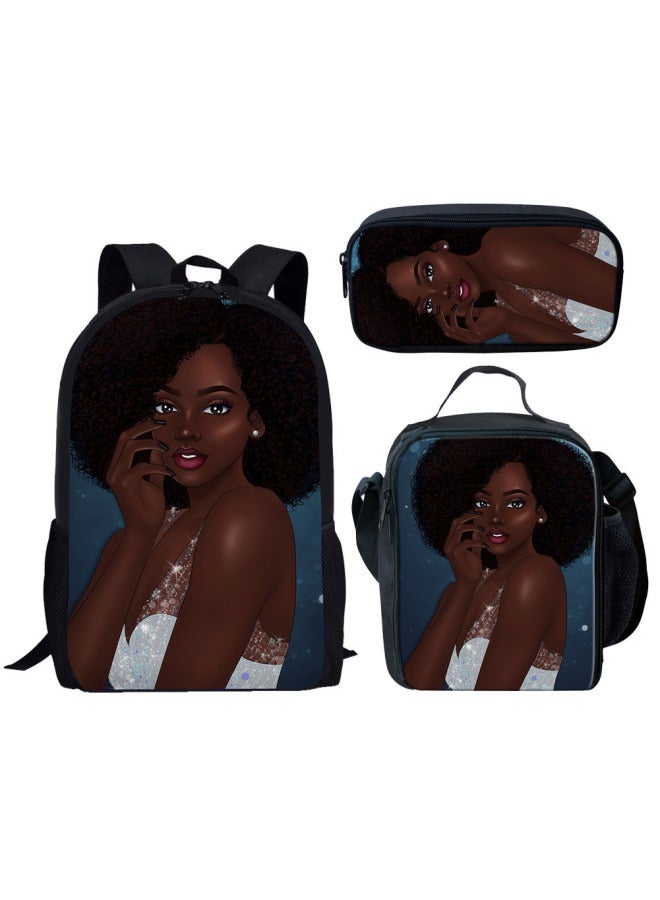 One-piece Delivery Customized Children Primary School Student Schoolbag Backpack Lunch Bag Pencil Case Three-piece Cross-border-Color:HBC191156C+G+K  - Image 4