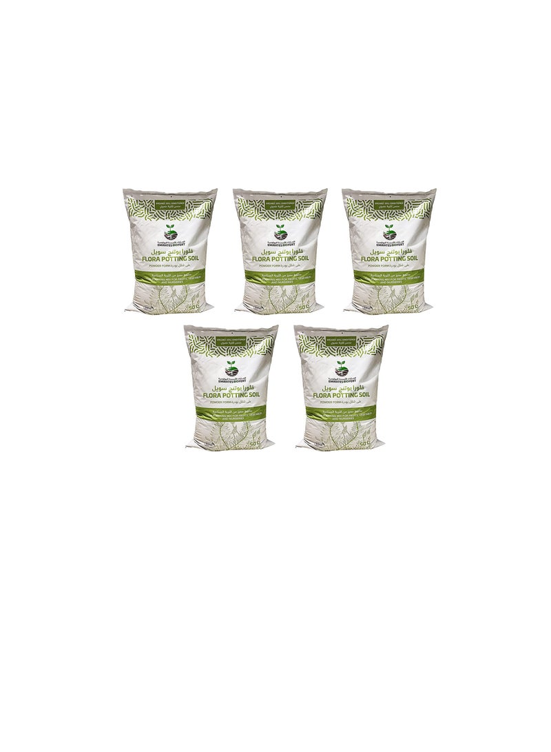 فلورا - خليط إناء فاخر عضوي مركّز ٥٠ لتر (٥ أكياس) صنع في الإمارات - Image 2