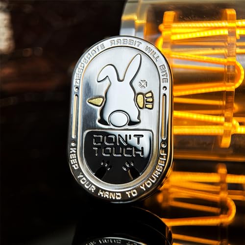 HIDEDC Desperate Rabbit Fidget Slider Metal Fidget Toys Adults Haptic Coin Infinite Rotation Push EDC Fidget Toys Stress Relief Toy Executive Desk Toy for Keep Focus Stress Relief Silver - Image 5