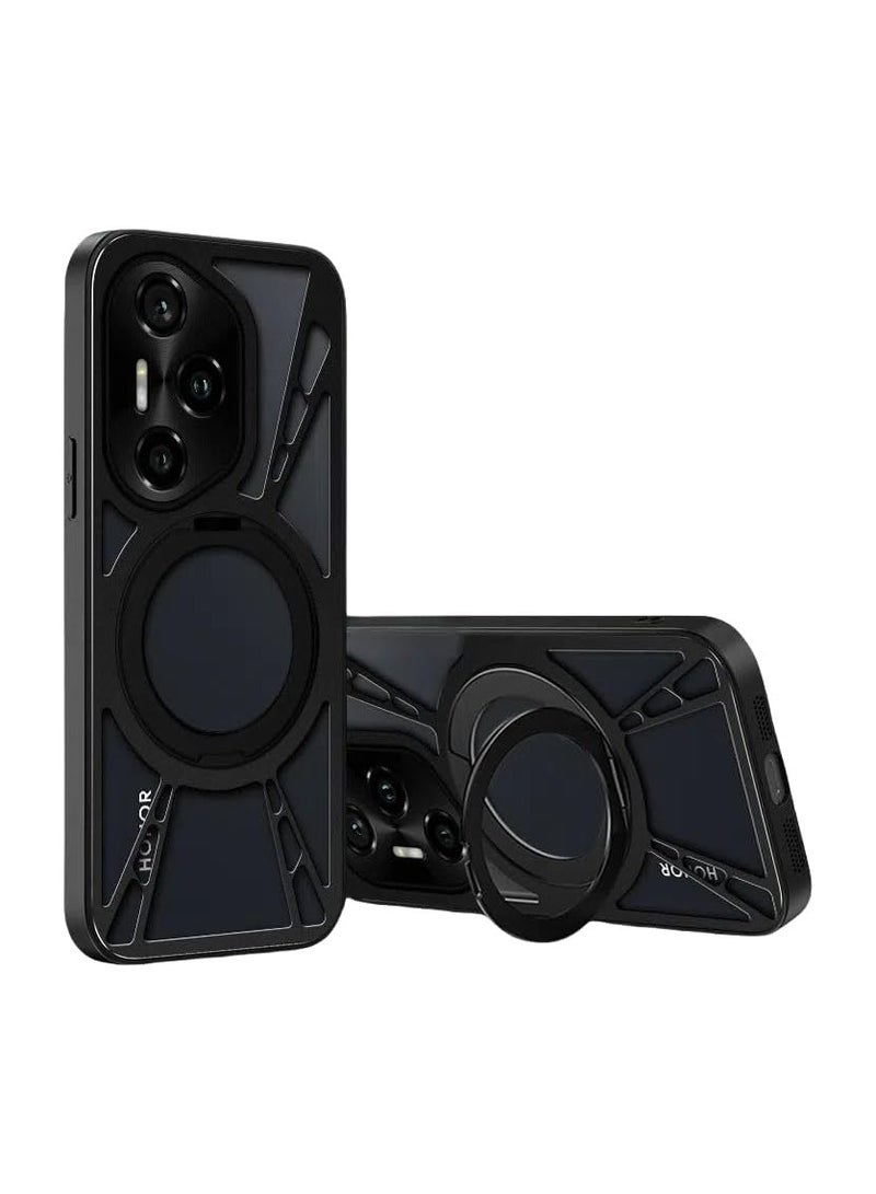 general Metal Hollow Cooling Case Compatible with Honor 400 Pro 5G, Drop Protection Case with 360° Rotatable Stand For Honor 400 Pro Magnetic Stand - Image 1