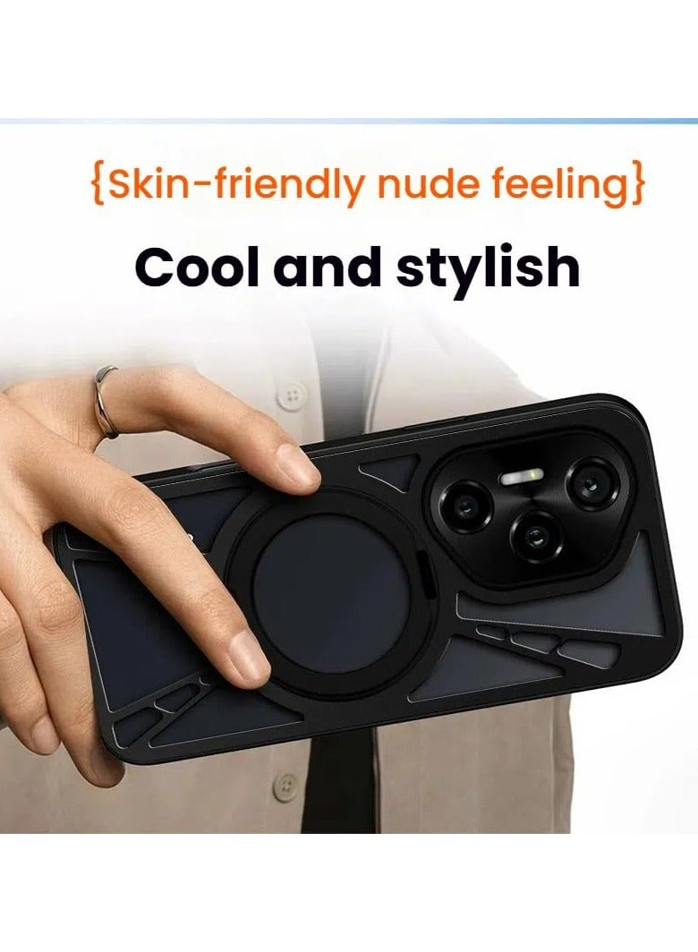 general Metal Hollow Cooling Case Compatible with Honor 400 Pro 5G, Drop Protection Case with 360° Rotatable Stand For Honor 400 Pro Magnetic Stand - Image 3
