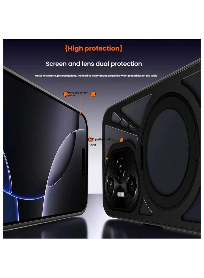 general Metal Hollow Cooling Case Compatible with Honor 400 Pro 5G, Drop Protection Case with 360° Rotatable Stand For Honor 400 Pro Magnetic Stand - Image 2