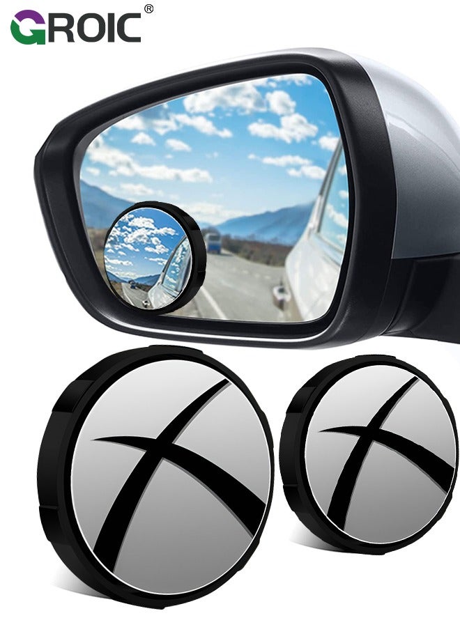 GROIC 2 Pack Blind Spot Car Mirror Truck, Round Rear View Mirrors HD 360° Adjustable Wide-angle Suction Cup Design Side Blind spot Convex Universal Fit Auto Exterior Accessories  - Image 1
