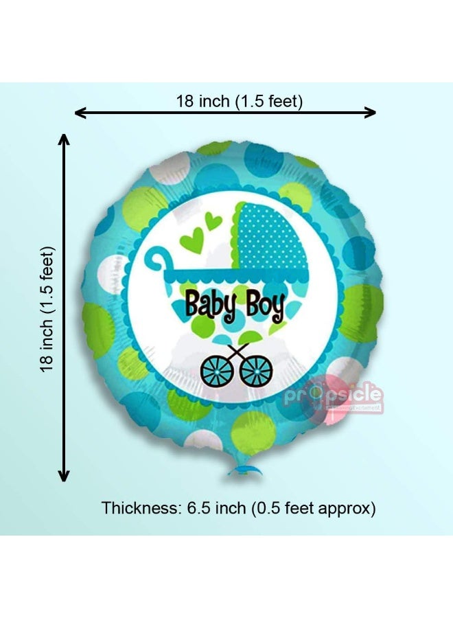 Gender Reveal Party Boy Blue Foil Cradle Balloon Pack of 5 – Baby Shower Welcome Baby Balloon for Cradle Ceremony Decoration - Image 4