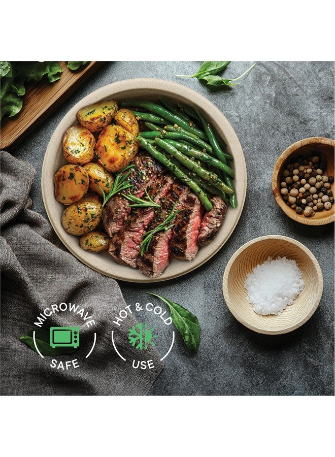 Stack Man Paper Plates, 100% Compostable Heavy Duty Disposable 10 Inch Plate - [125-Pack] - {PFAS-Free} - {BPI Certified} Eco-Friendly, Biodegradable Bagasse - Image 4