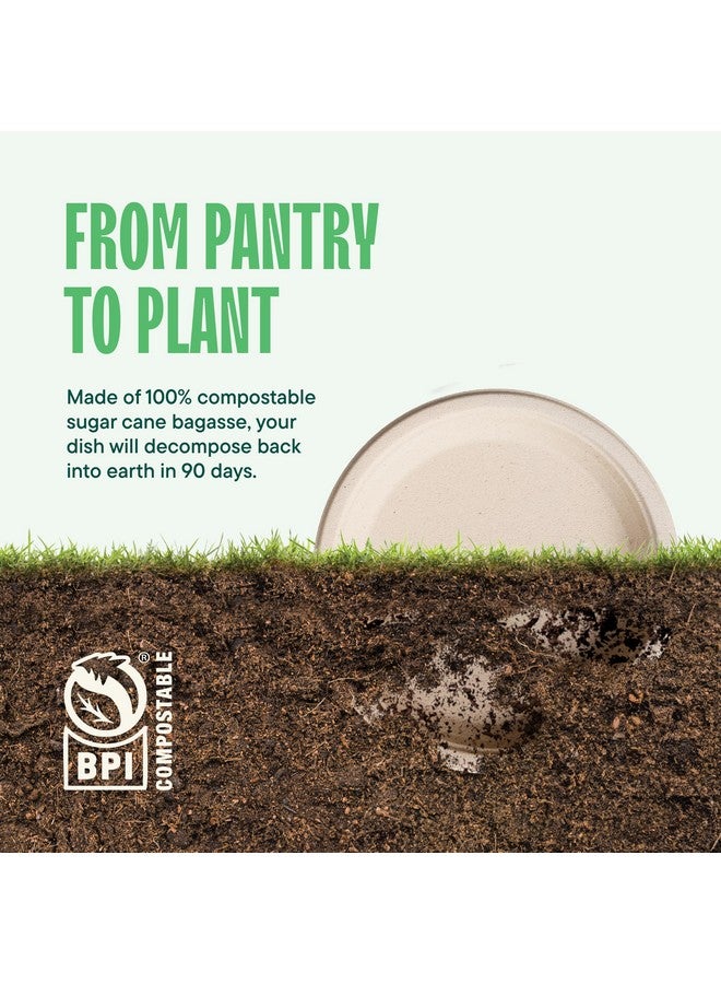 Stack Man Paper Plates, 100% Compostable Heavy Duty Disposable 10 Inch Plate - [125-Pack] - {PFAS-Free} - {BPI Certified} Eco-Friendly, Biodegradable Bagasse - Image 5
