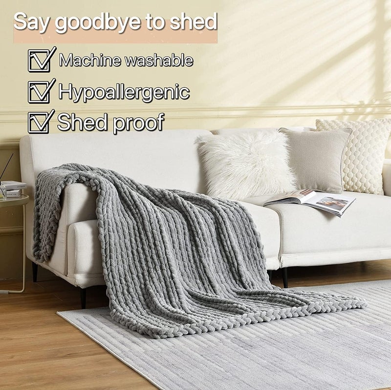 Maetoow Tighter Version Chenille Chunky Knit Blanket Throw （60×80 Inch）, Handmade Warm & Cozy Blanket Couch, Bed, Home Decor, Soft Fleece Banket, Boho Thick Blankets and Giant Yarn Throws，Brown - Image 4