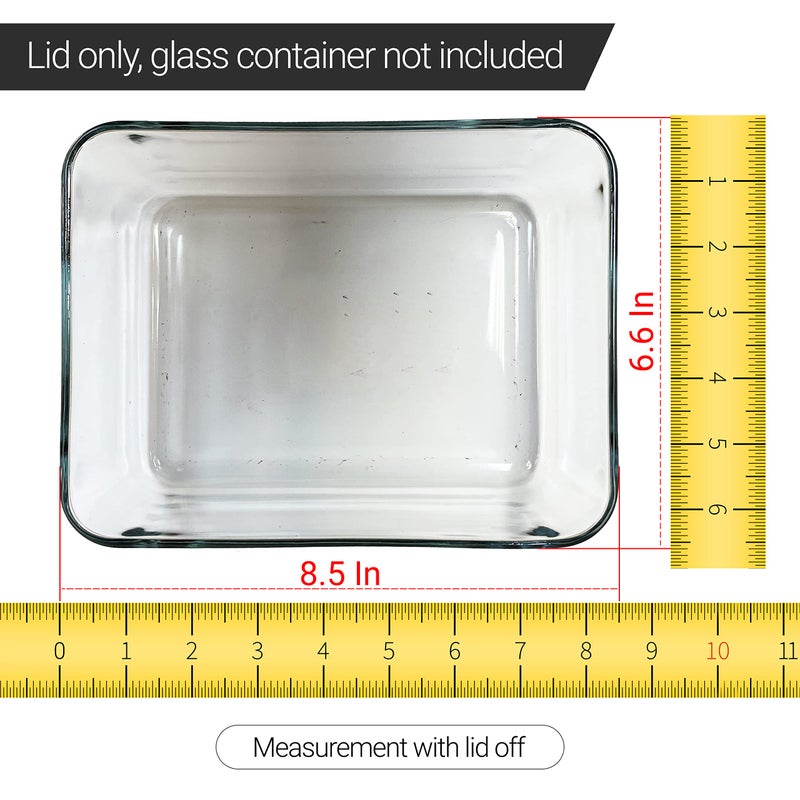MRX Solutions Replacement Lids fits Pyrex 6-Cup Glass Food Storage Container Bowls, (8.75 x 6.75-Inch) Plastic Rectangle Lids Covers for Pyrex 7211-PC, Airtight & Leakproof (2-Pack, Blue) - Image 3