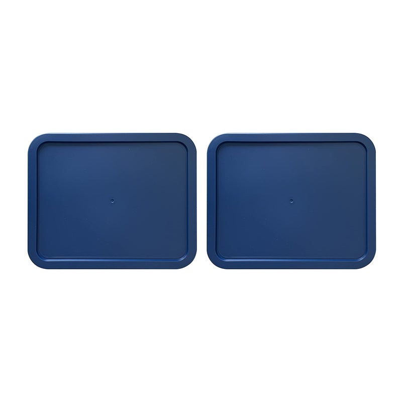 MRX Solutions Replacement Lids fits Pyrex 6-Cup Glass Food Storage Container Bowls, (8.75 x 6.75-Inch) Plastic Rectangle Lids Covers for Pyrex 7211-PC, Airtight & Leakproof (2-Pack, Blue) - Image 1