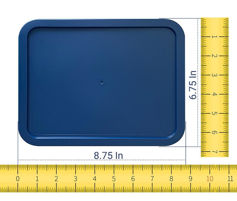 MRX Solutions Replacement Lids fits Pyrex 6-Cup Glass Food Storage Container Bowls, (8.75 x 6.75-Inch) Plastic Rectangle Lids Covers for Pyrex 7211-PC, Airtight & Leakproof (2-Pack, Blue) - Image 2