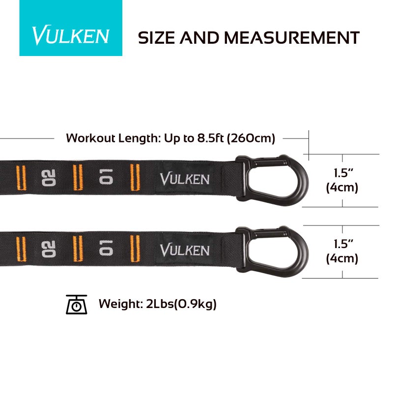 Vulken Adjustable Numbered Straps for Gymnastic Rings Carabiners Quick Hook System Easy to Set Up One Pair Strap Only - Image 5