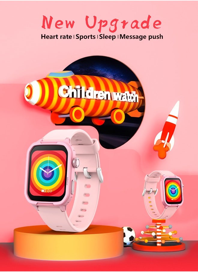 0TO1 TECH - Children's Smart Watch, 1.54 Inch Children's Fitness Activity Watch, IP68 Waterproof, Heart Rate Sleep Timing Monitor and Other Children's Gifts for Young People Aged 6-16 (Pink) - Image 1