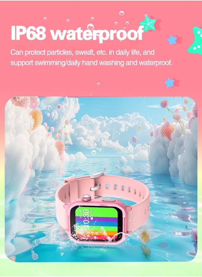 0TO1 TECH - Children's Smart Watch, 1.54 Inch Children's Fitness Activity Watch, IP68 Waterproof, Heart Rate Sleep Timing Monitor and Other Children's Gifts for Young People Aged 6-16 (Pink) - Image 1