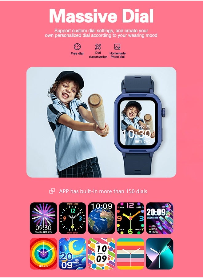 0TO1 TECH - Children's Smart Watch, 1.54 Inch Children's Fitness Activity Watch, IP68 Waterproof, Heart Rate Sleep Timing Monitor and Other Children's Gifts for Young People Aged 6-16 (Pink) - Image 1