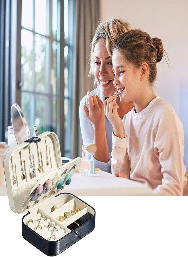 Marrone Jewelry Box, Double Layer Jewelry Organizer for Necklace Earrings Ring Watch Bracelet Storage Jewelry Case for Women Girls Gift (Black&White) - Image 1