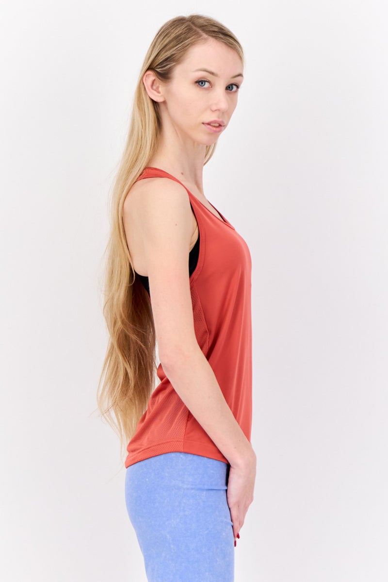 Reebok Women Sportswear Fit Sleeveless Training Top, Coral - Image 2