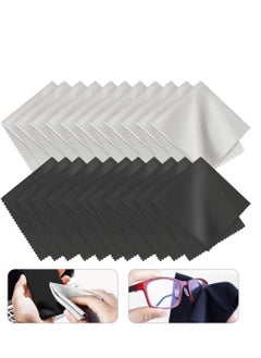Excefore Microfiber Cleaning Cloth Glasses Lint Free Polishing for LCD Screens Lenses Camera Cell Phone Tablets, Black Grey 20Pcs  - Image 1
