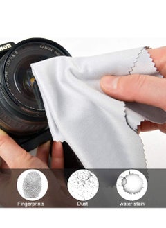 Excefore Microfiber Cleaning Cloth Glasses Lint Free Polishing for LCD Screens Lenses Camera Cell Phone Tablets, Black Grey 20Pcs  - Image 2