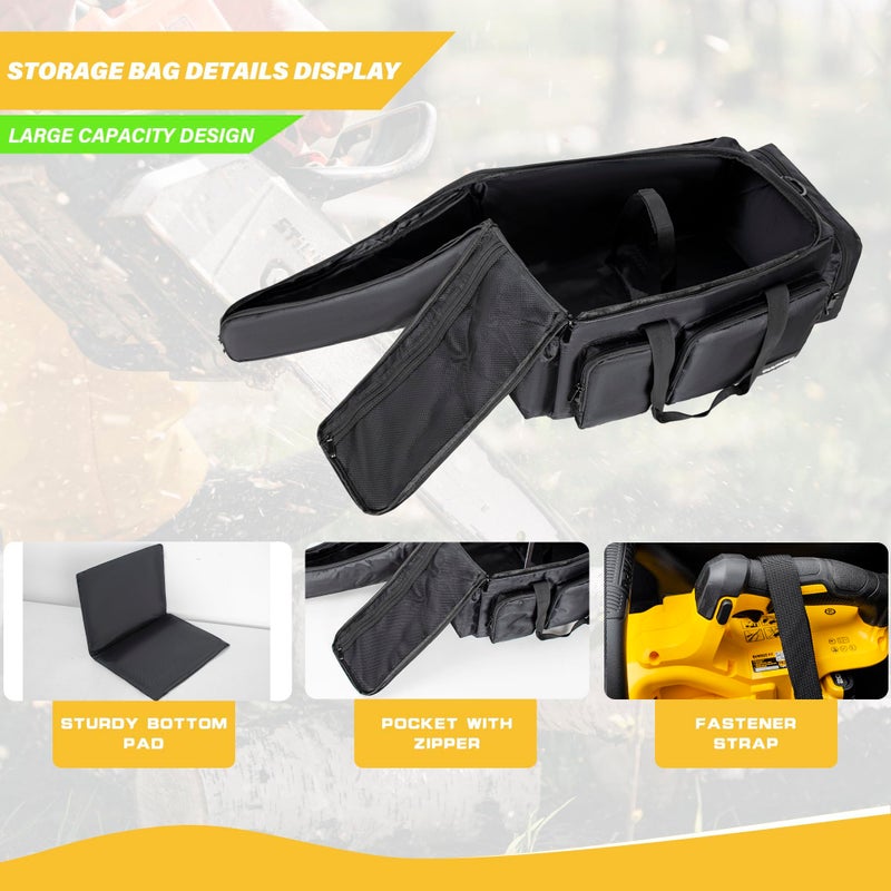 OUUTMEE Chainsaw Carrying Case, Waterproof Foldable Chainsaw Storage Bag Compatible with EGO, Dewalt, Greenworks 10 & 12 Inch Cordless Power Chainsaw & Accessories - Image 3