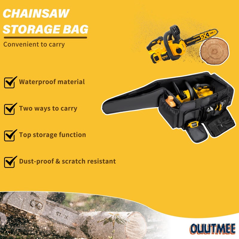 OUUTMEE Chainsaw Carrying Case, Waterproof Foldable Chainsaw Storage Bag Compatible with EGO, Dewalt, Greenworks 10 & 12 Inch Cordless Power Chainsaw & Accessories - Image 5